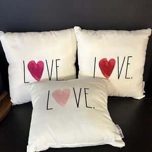 Rae Dunn Love Heart Throw Pillows Set